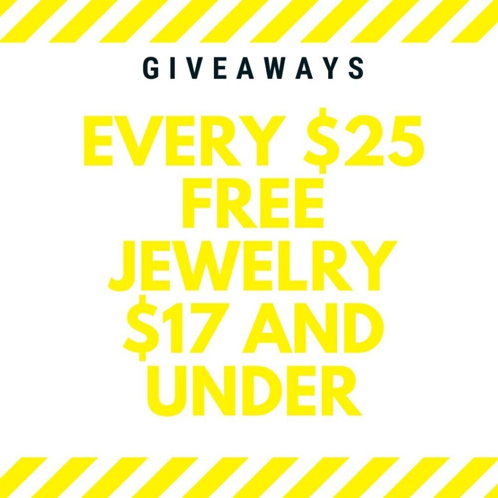LIVESHOW $3 & $5 STARTS GIVEAWAY EVERY $25 SPENT ANY JEWELRY ITEM $17 OR LESS